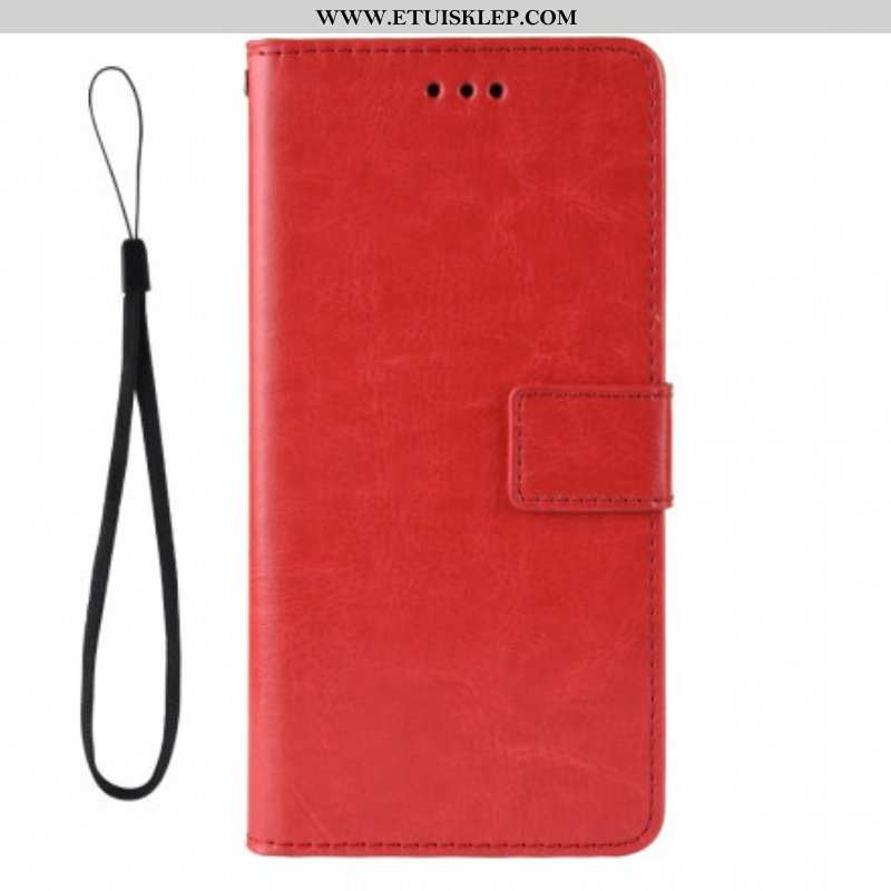 Skórzany Futerał do Xiaomi Redmi Note 10 / 10S Błyszcząca Sztuczna Skóra